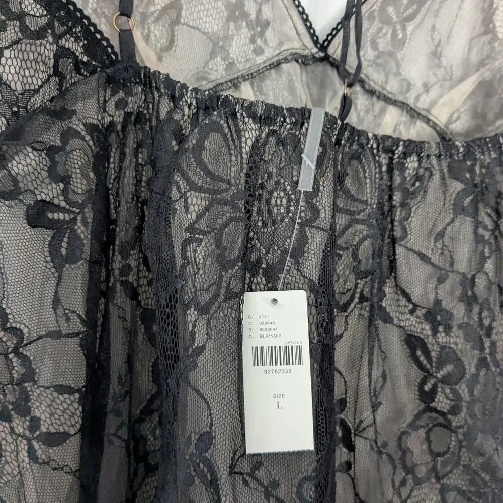 NWT Anthropologie Black Lace Bubble Dress Slip - Picture 7 of 11